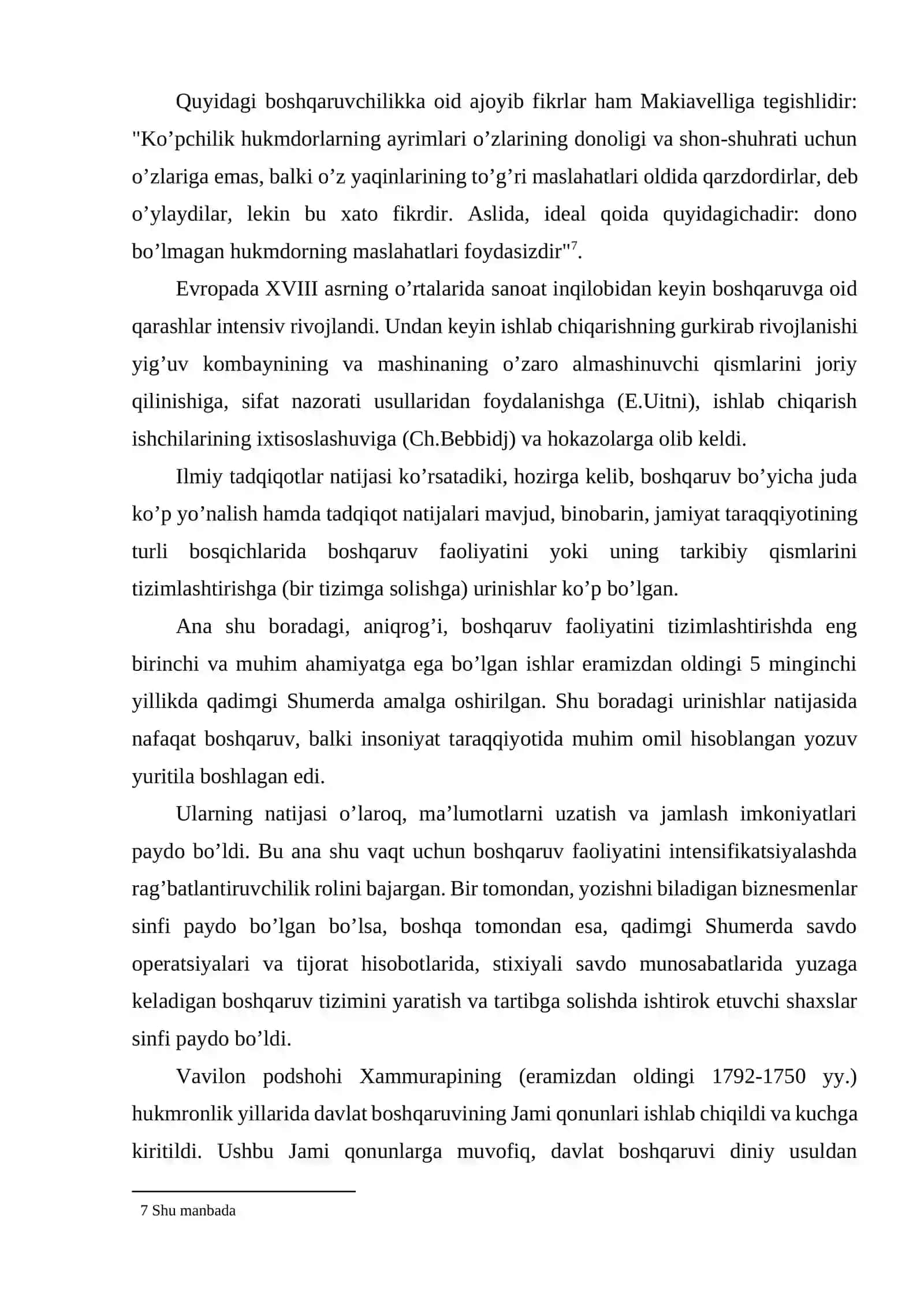 Boshqaruvning ahamiyati, paydo bo’lishi va rivojlanishi 4