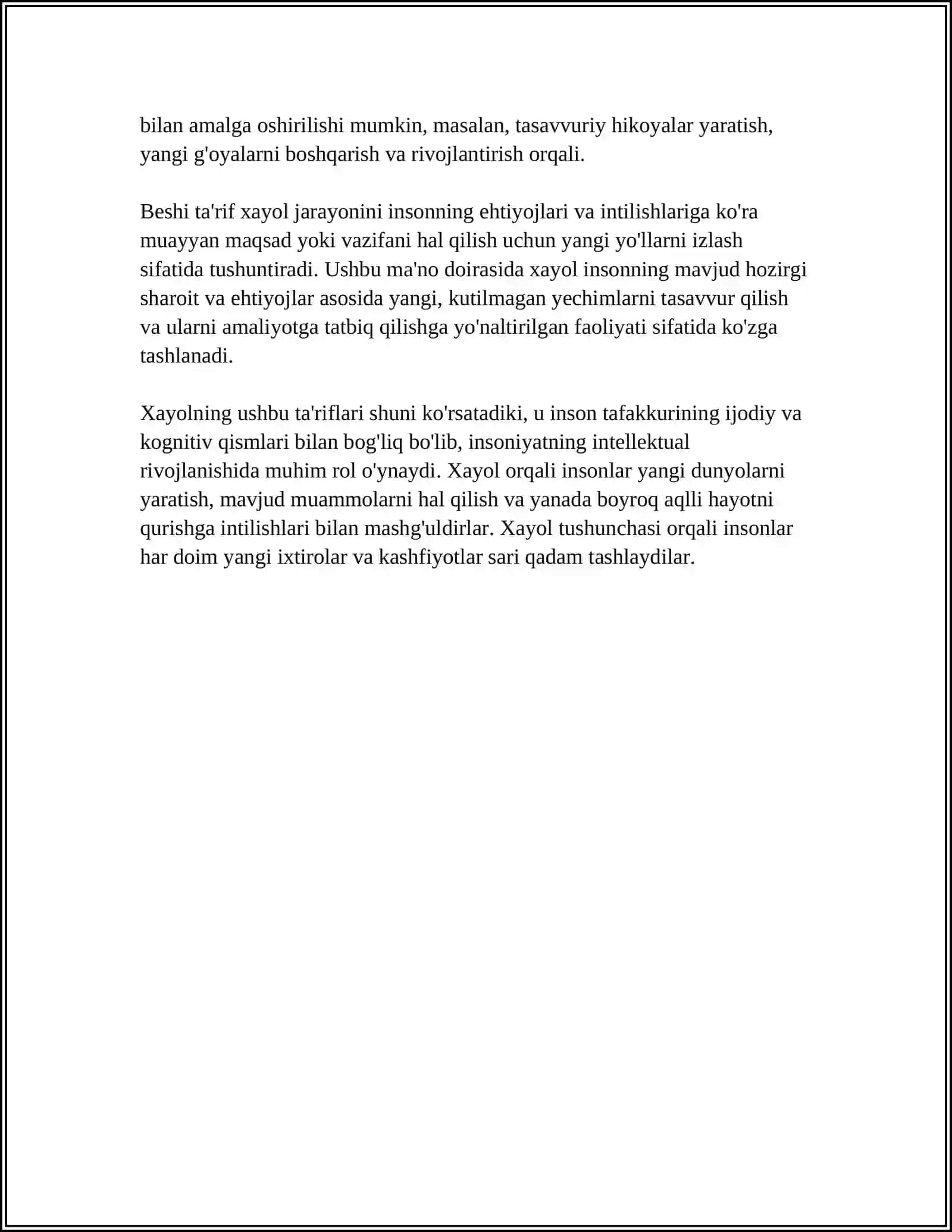 XAYOL HAQIDA TUSHUNCHA 4