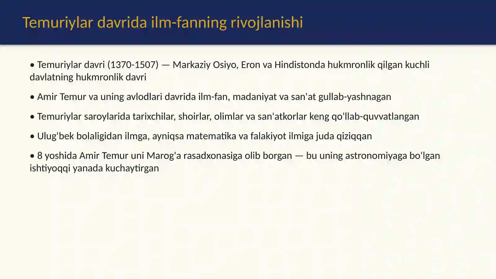Mirzo Ulug'bek va uning ilmiy maktabi 4