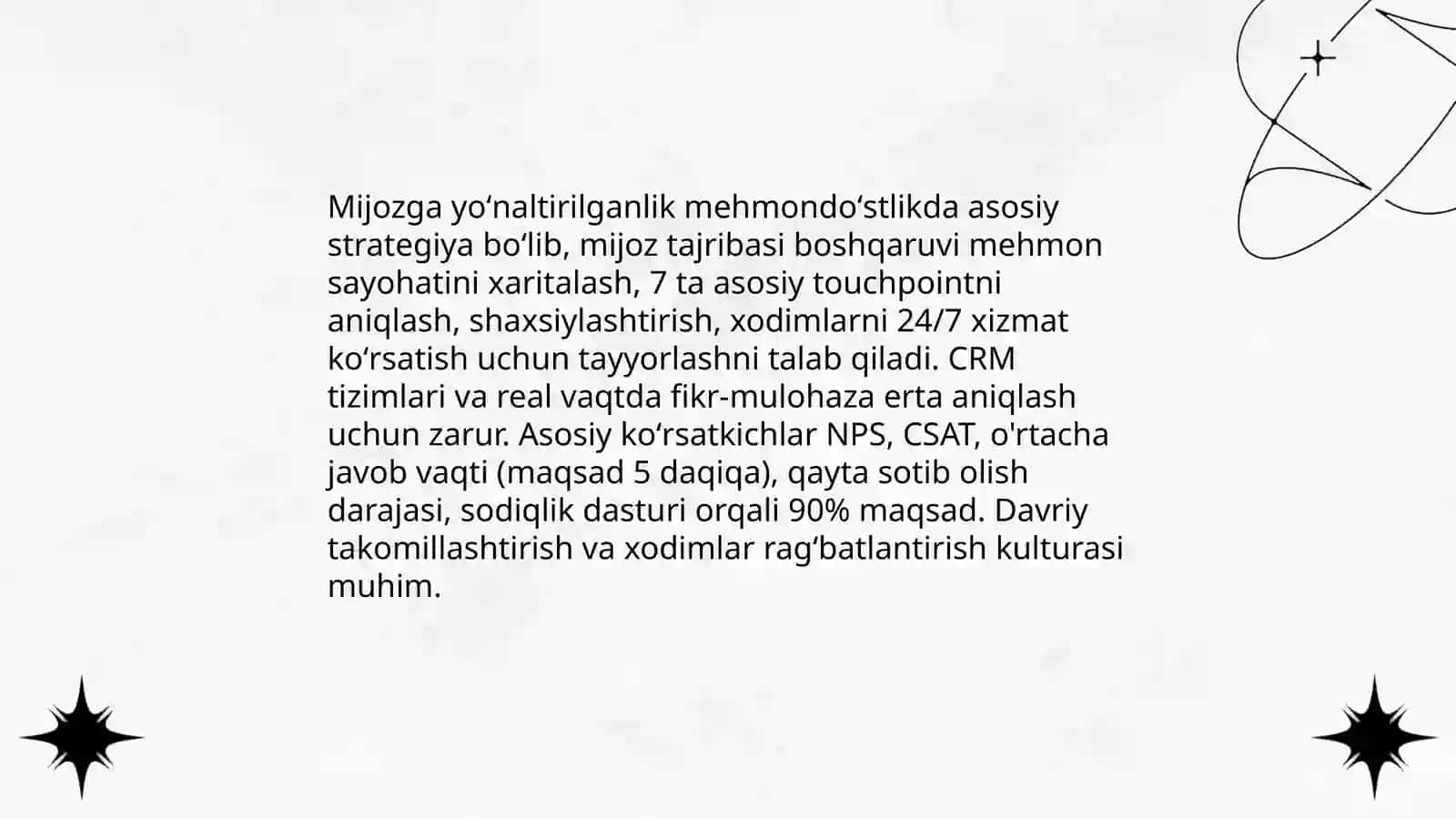 Mehmondoʻstlik industriyasida menejmentning oʻziga xos xususiyatlari 4
