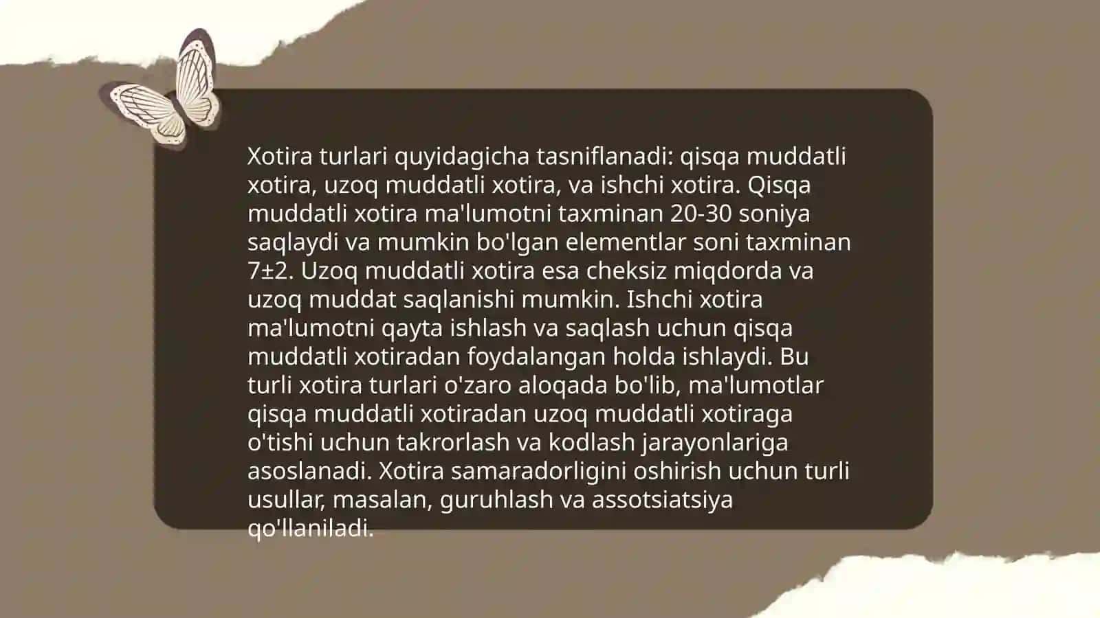 Ixtiyoriy xotirani shakllantirish usul va vositalari xotira patalogiyasi va korreksiyasi 4