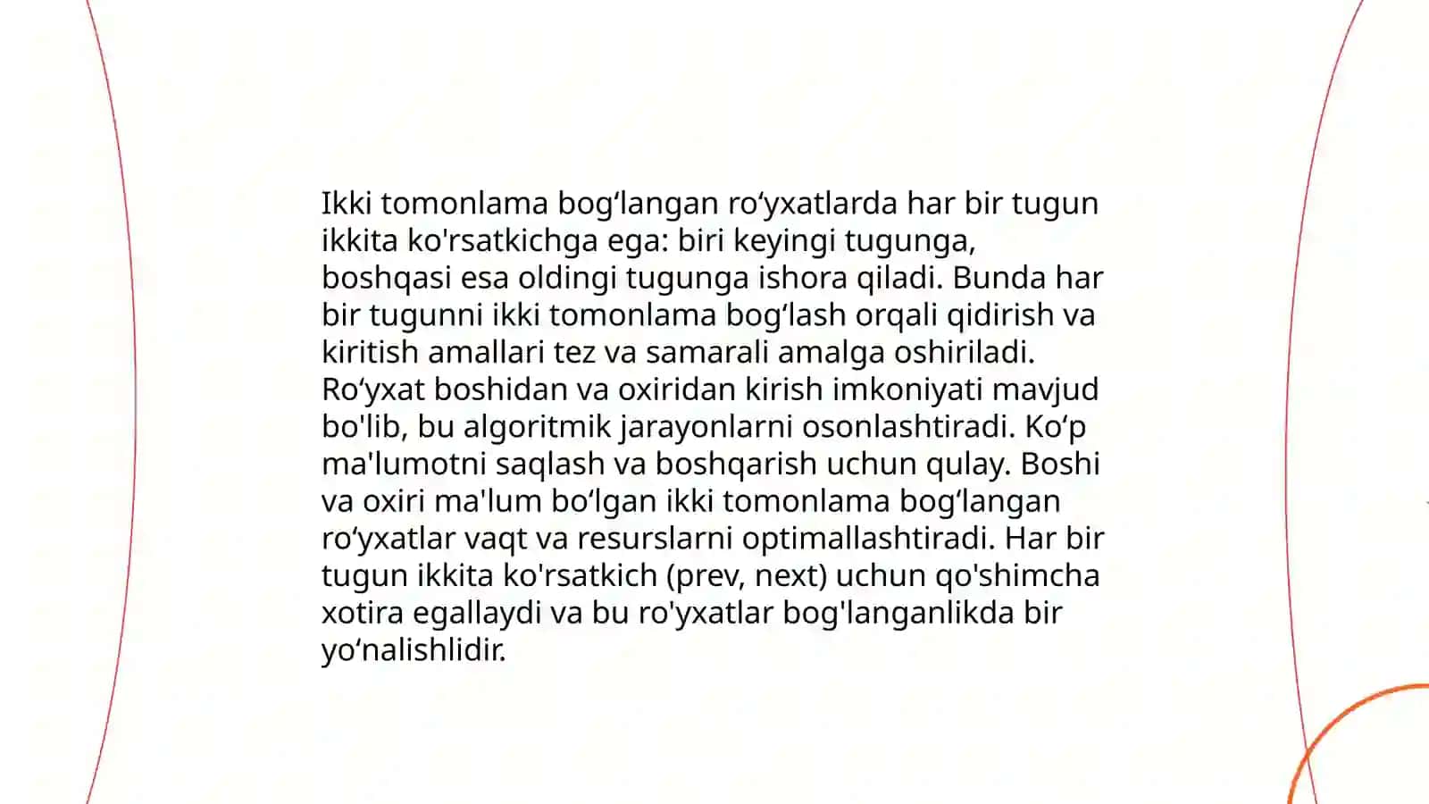Chiziqli bogʻlangan roʻyxatlar 4