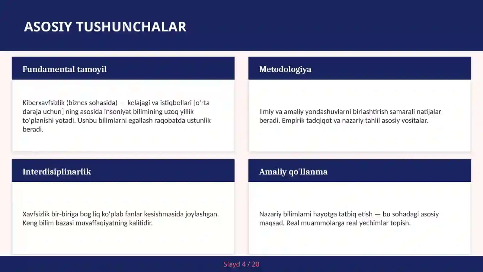 KIBERXAVFSIZLIK (BIZNES SOHASIDA) — KELAJAGI VA ISTIQBOLLARI [O'RTA DARAJA UCHUN] 4