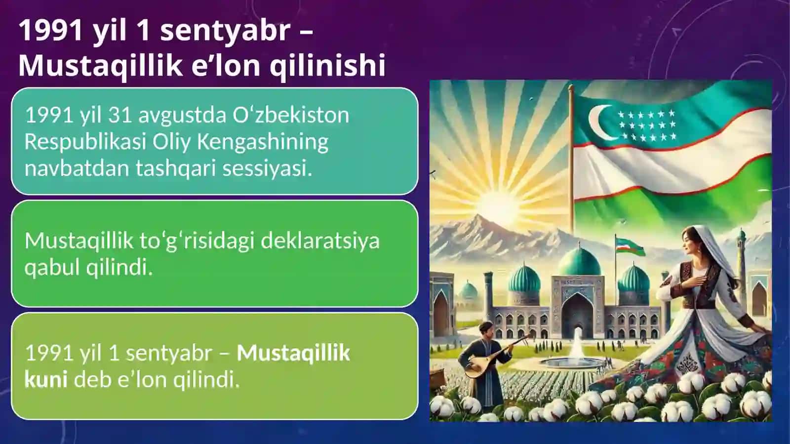 Mustaqil O‘zbekiston Respublikasining tashkil topishi: tarixiy ahamiyativa o‘ziga xos taraqqiyot yo‘li 4