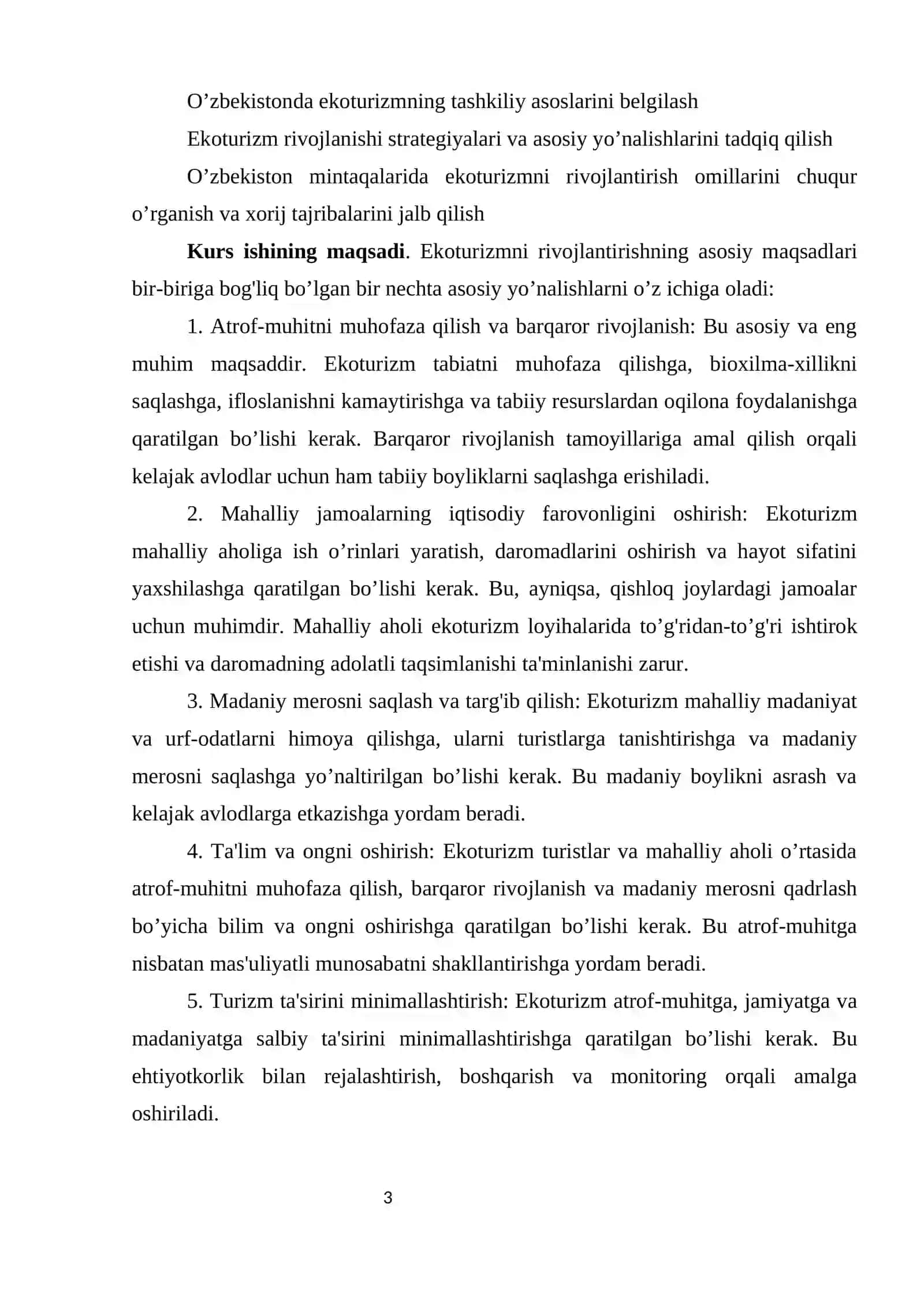 Ekoturizmning Oʻzbekistonda rivojlanish istiqbollari 4