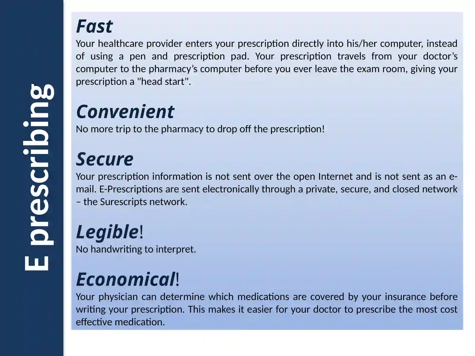 E prescribing 4