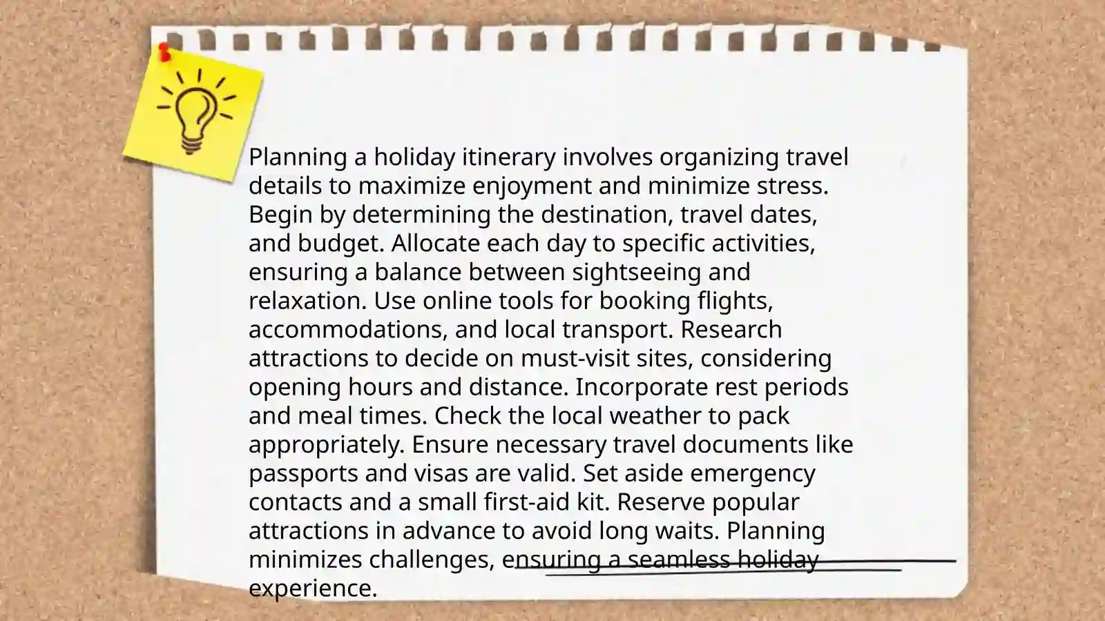 Improving your holiday 4