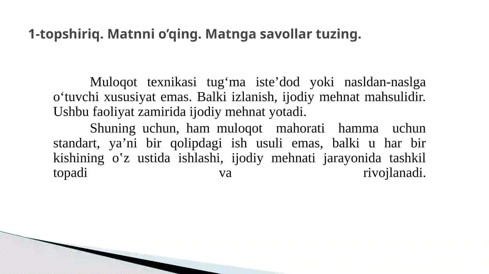 Muloqot texnikasi va texnologiyasi 4