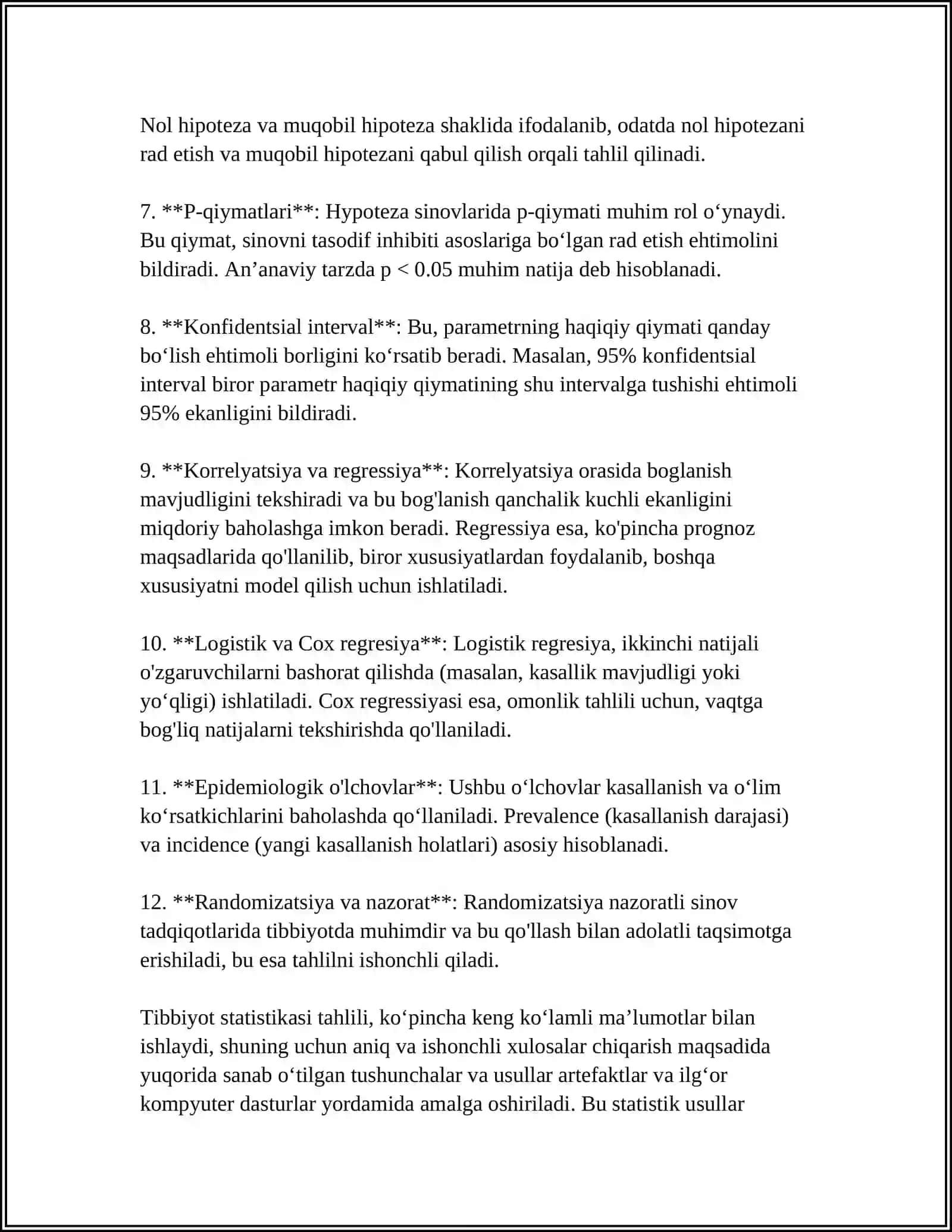 TIBBIYOT STATISTIKASI JAMOAT SALOMATLIGI VA SOʻGʻLIGʻINI SAQLASH BOSHQARISH FANIDAN 4
