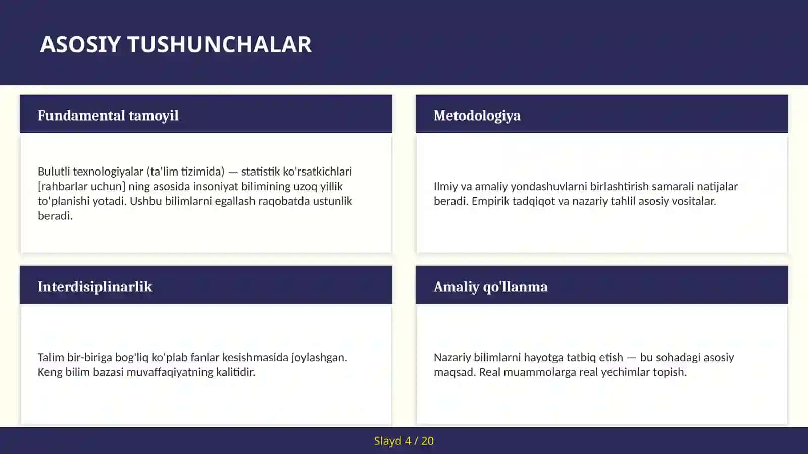 Bulutli texnologiyalar (ta'lim tizimida) — statistik ko'rsatkichlari [rahbarlar uchun] 4