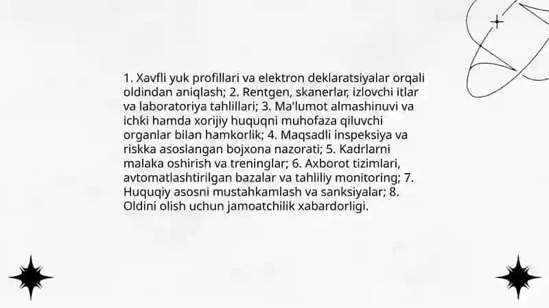 Bojxona organlarining huquqni himoya qilish sohasida faoliyati 4