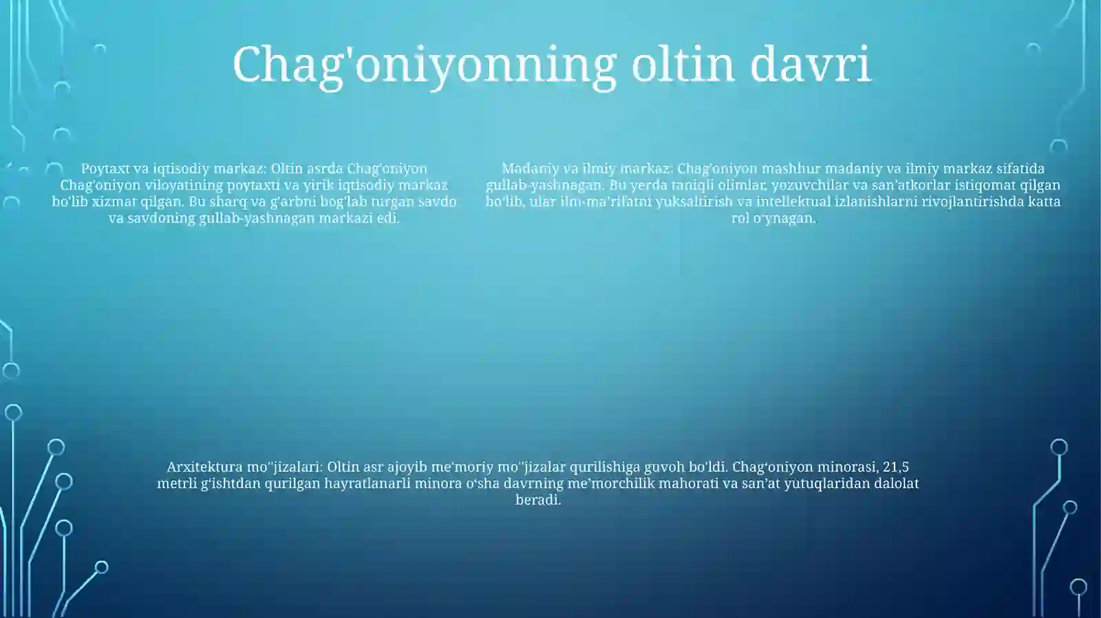 Chag'Oniyon Tarixi 4