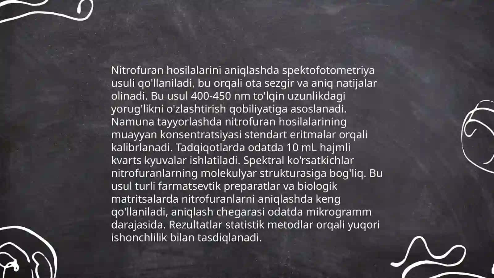 Nitrofuran hosilalarining spektofotometrik tahlili 4
