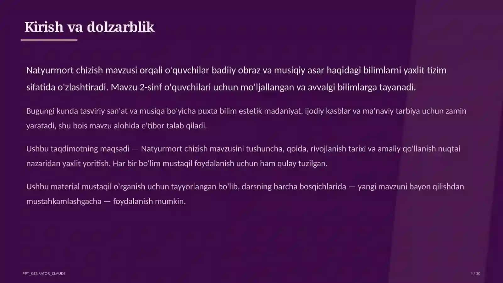 Natyurmort chizish (2-sinf) 2