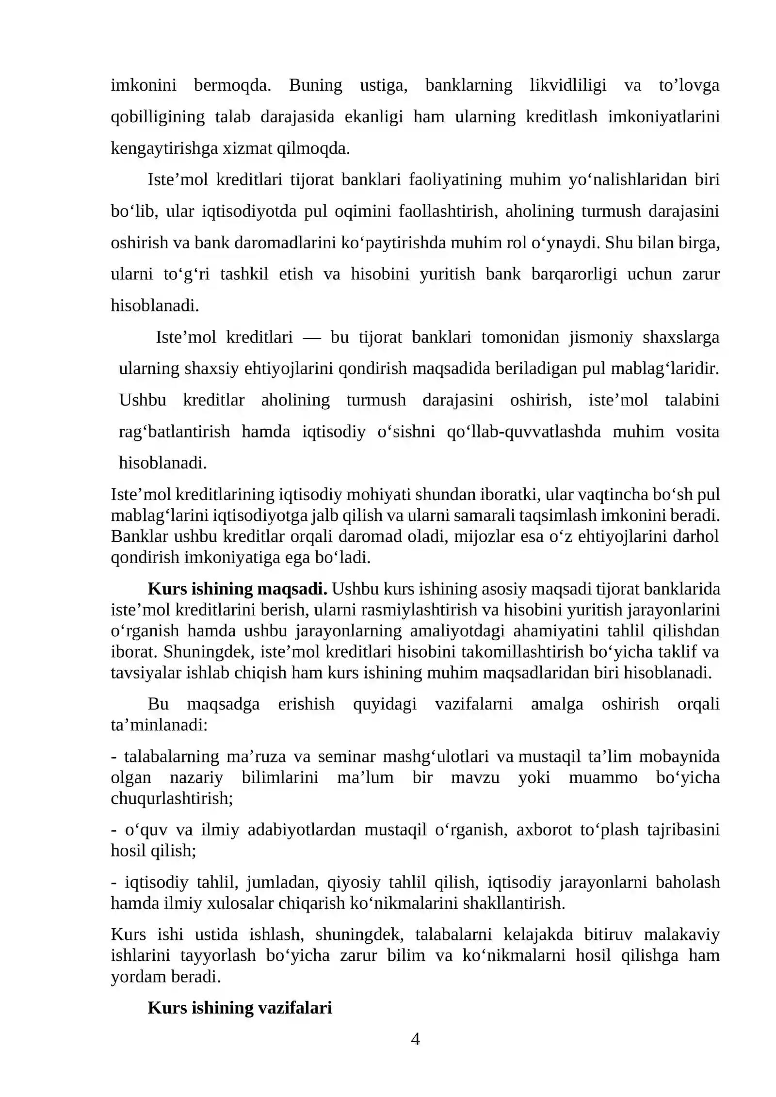 Tijorat banklarida iste’mol kreditlari hisobi 4