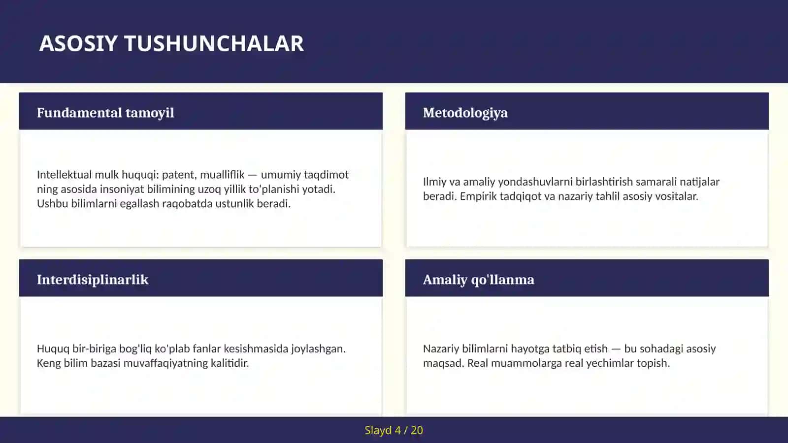 Intellektual mulk huquqi: patent, mualliflik — umumiy taqdimot 4