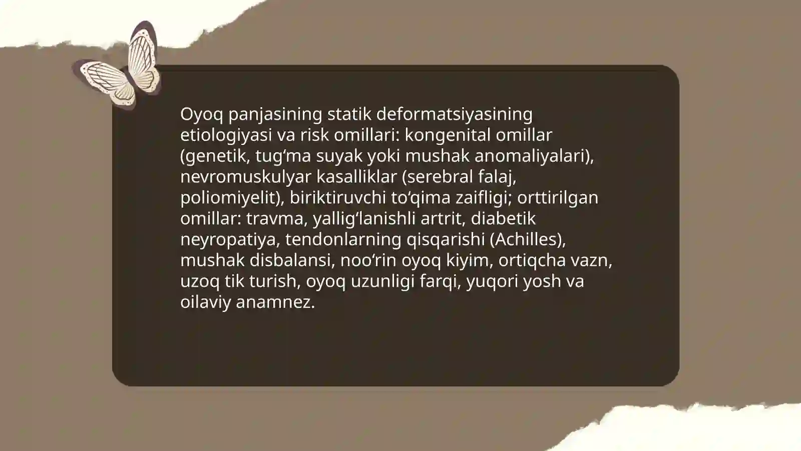 Oyoq panjasining statik deformatsiyasi 4