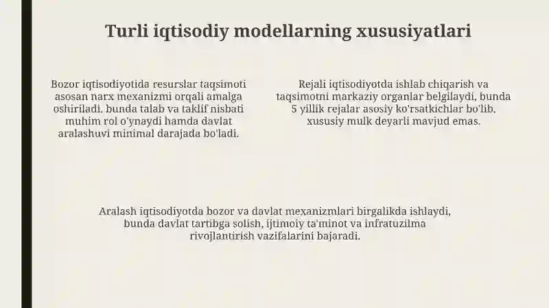 Iqtisodiy tizimlar va ularning turli modellari 4