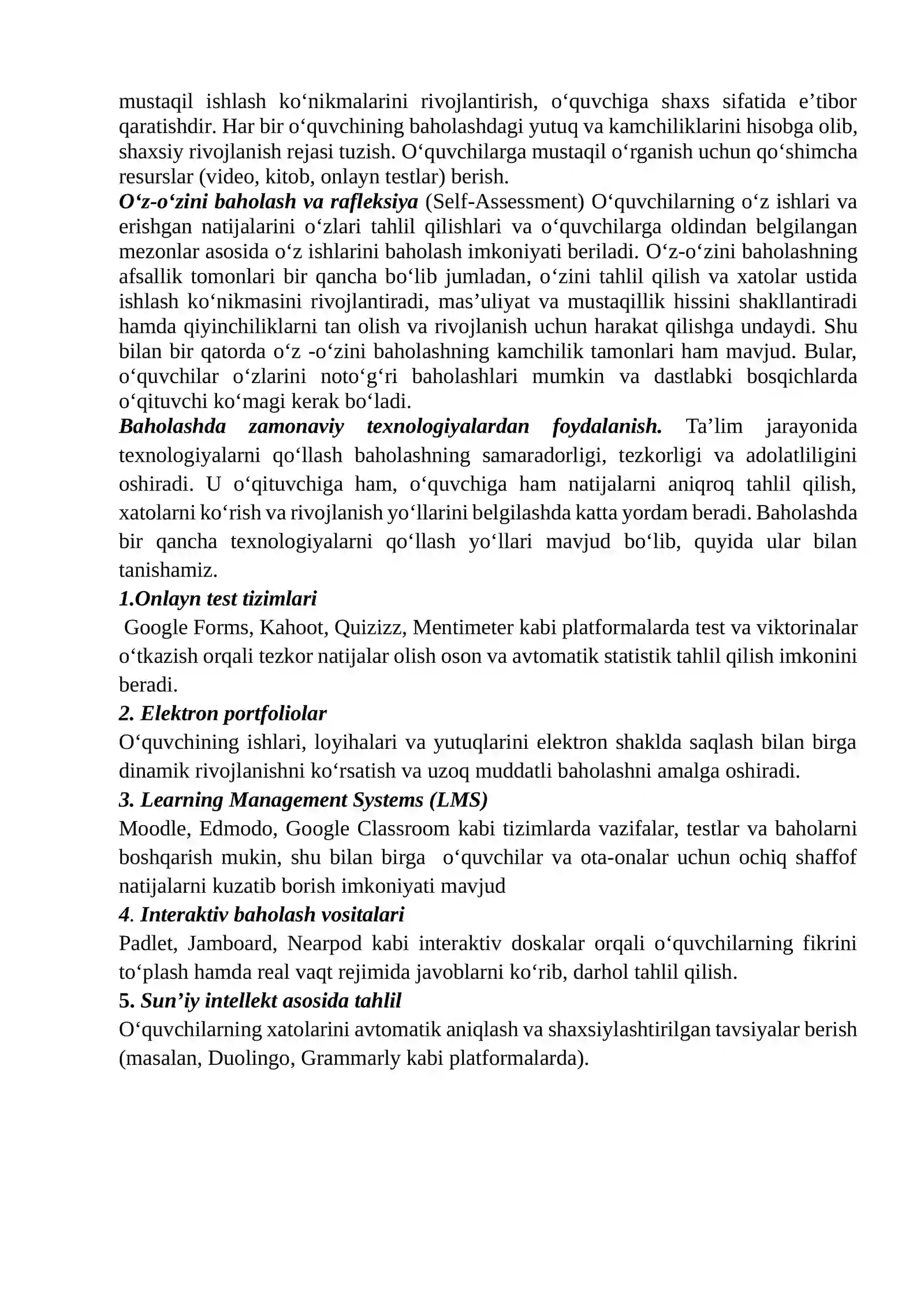 Kun mavzusi: Baholash natijalariga asoslangan o‘quv jarayonini takomillashtirish strategiyalari 4