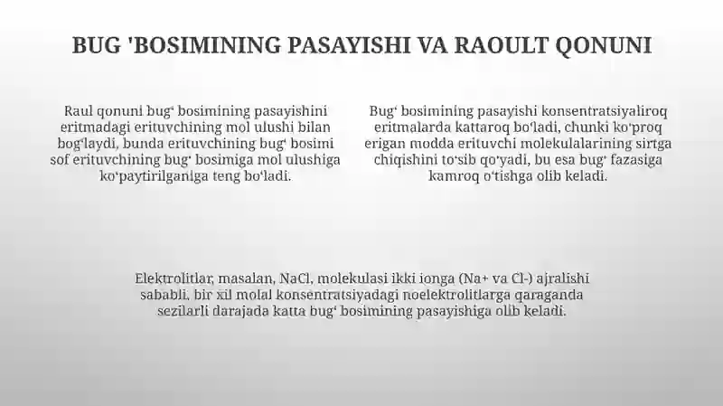 Eritmalarning kolligativ xossalari 4