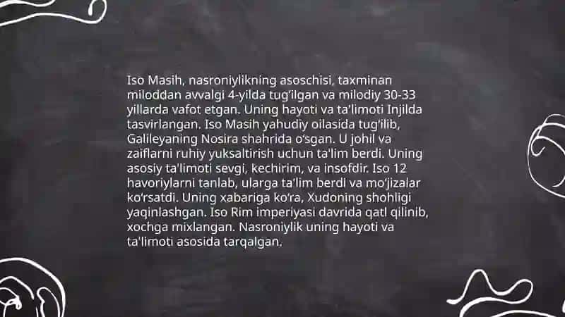 Xristianlikning paydo bo'lishi, aqidalari, asosiy yo’nalishlari, ta’limot va manbaalari 4