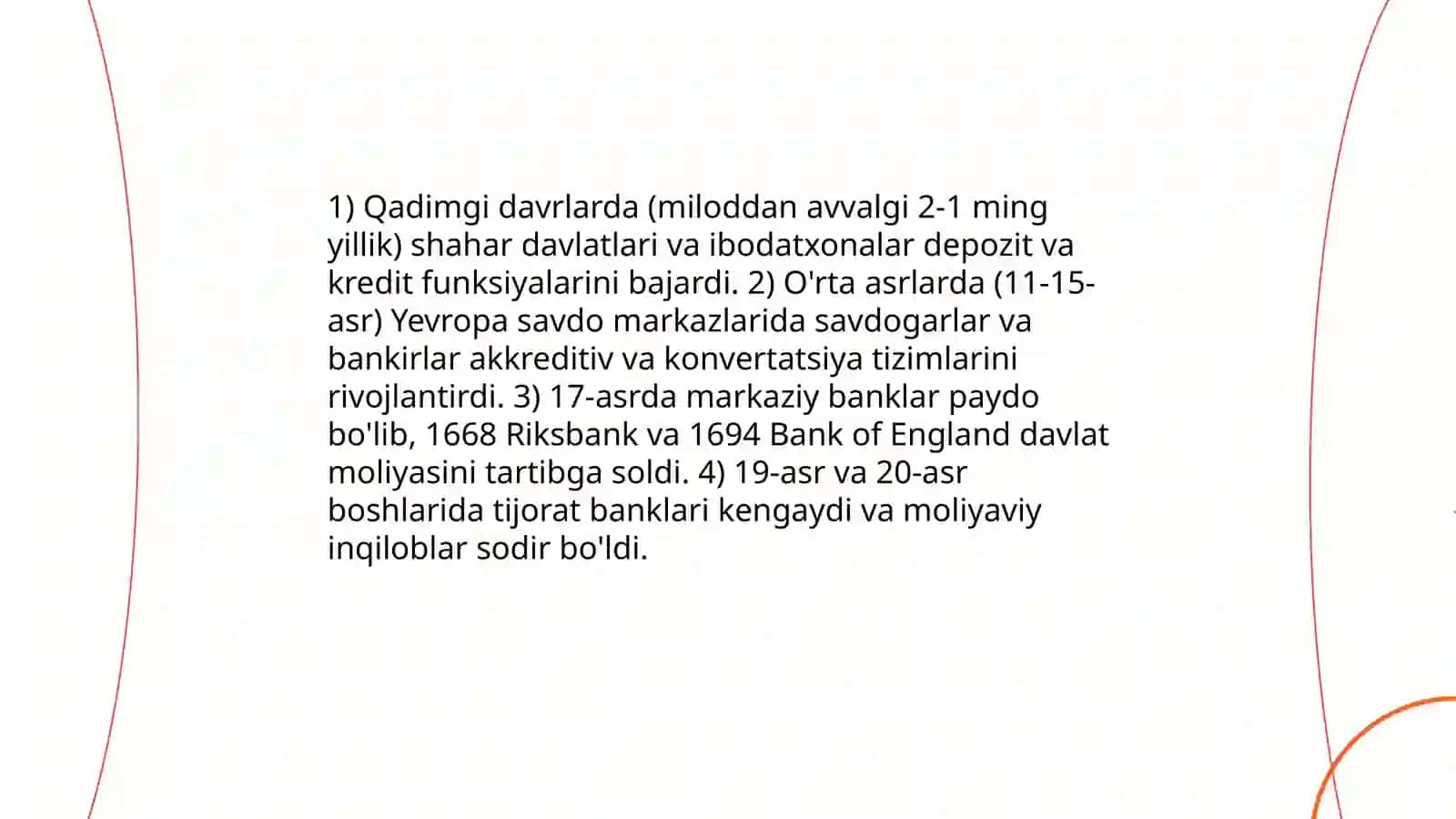 Dastlabki banklarning paydo bo‘lishi va uning operatsiyalari 4