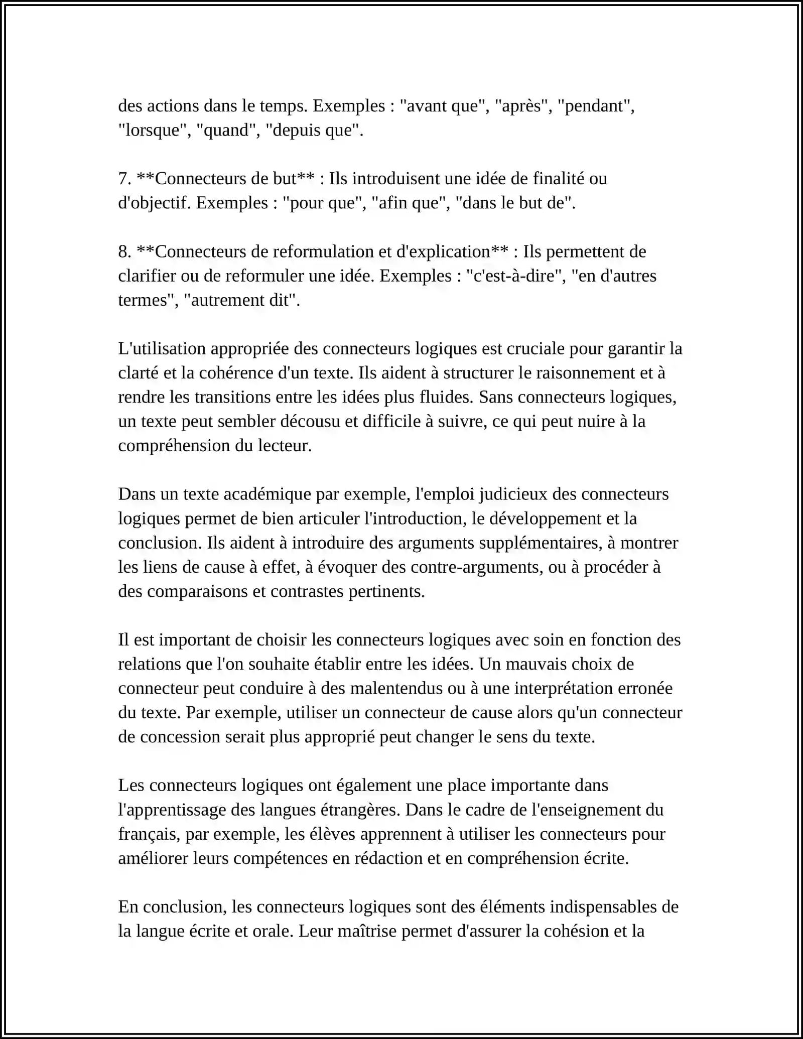 LES CONNECTEURS LOGIQUES 4