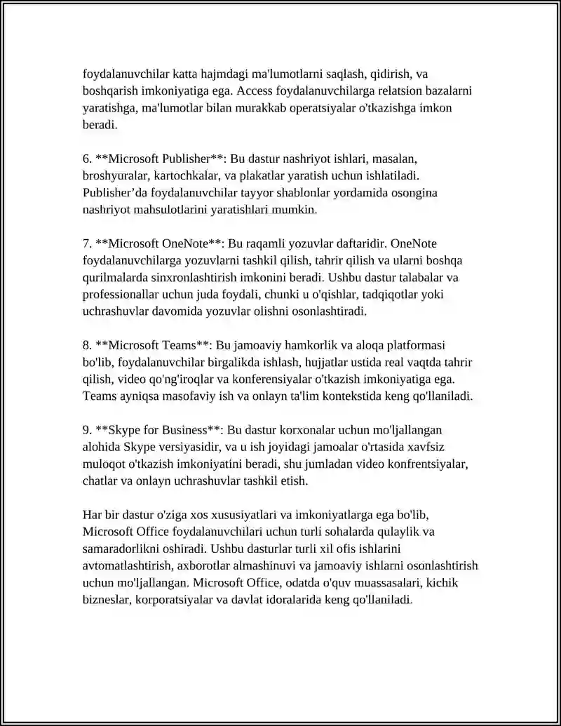 MICROSOFT OFFICE PAKETI 4