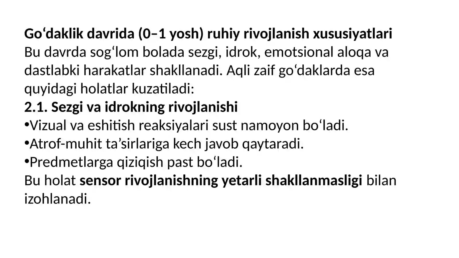 Go‘daklik va ilkyoshdagi aqlizaif bolalar ruhiy tashkil etish xususiyatlari 4