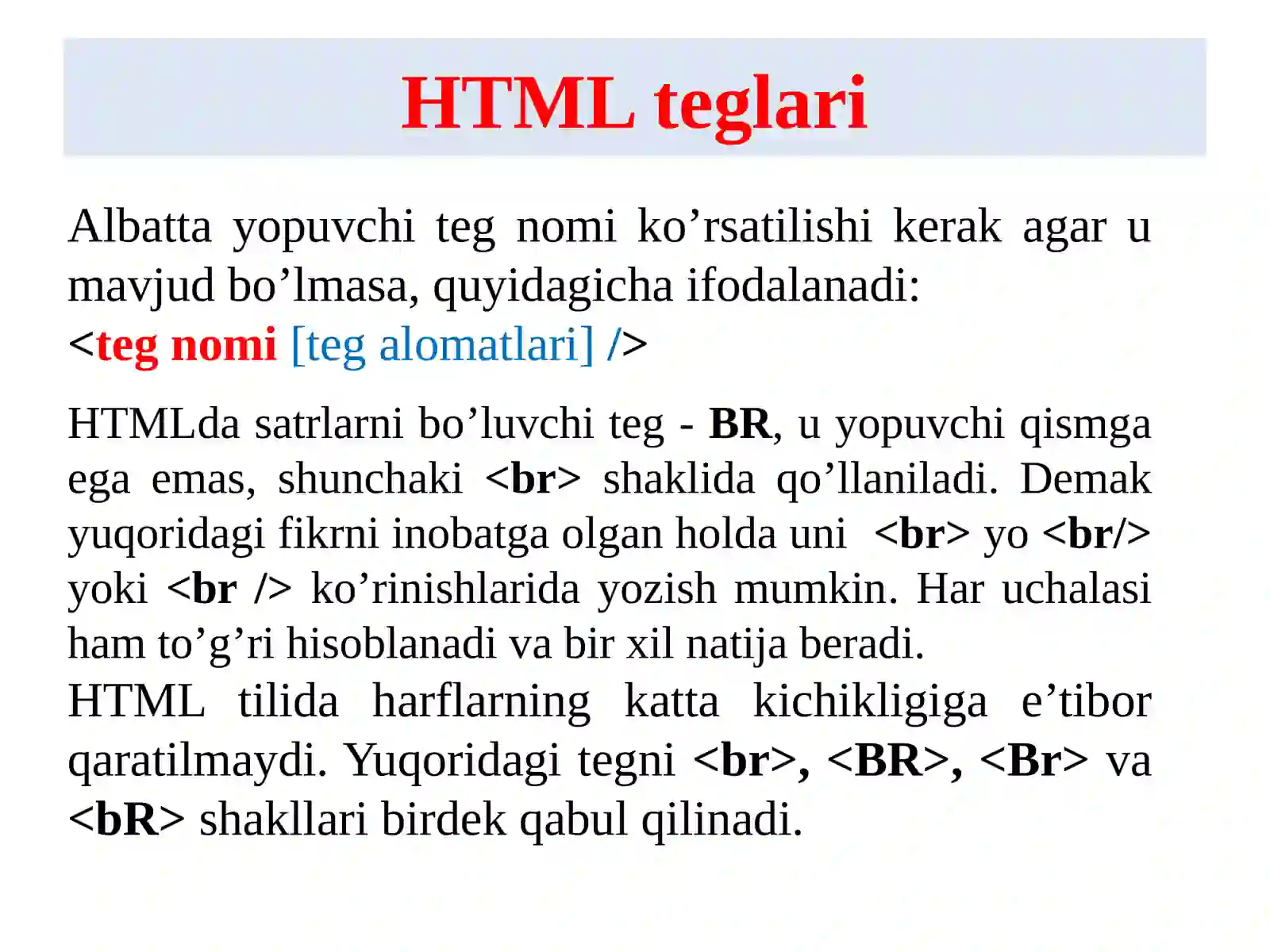 Gipermatnli markerlash tili (HTML) 4