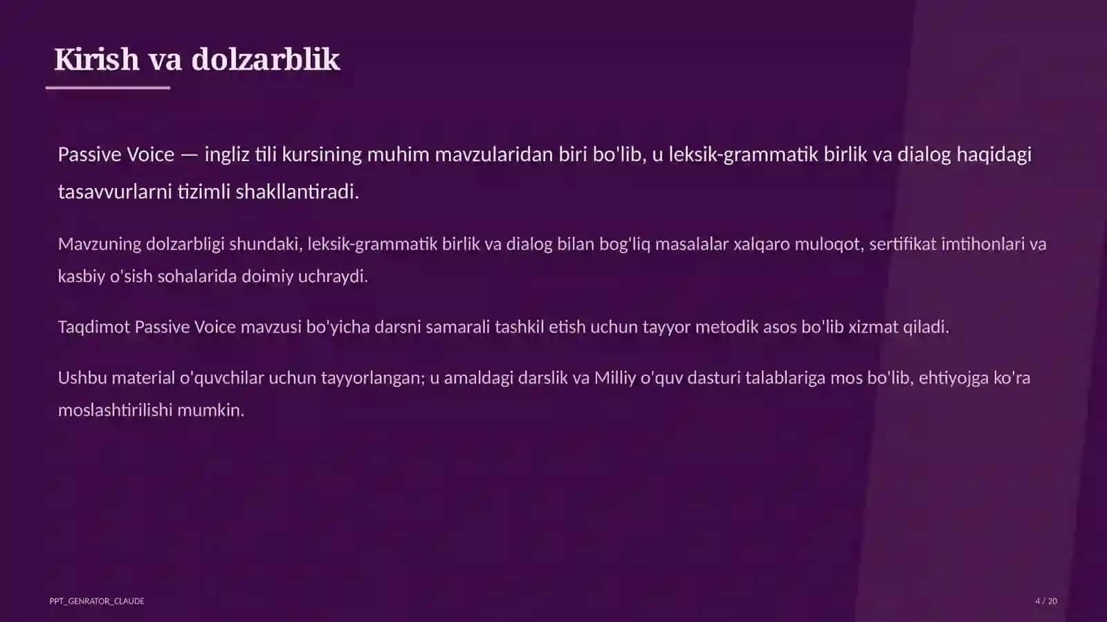 Passive Voice (9-sinf) 1
