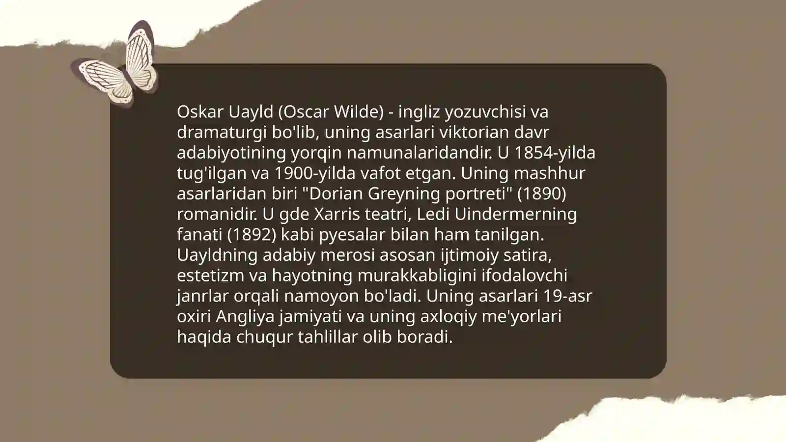 Oskar Uald ertaklari 4
