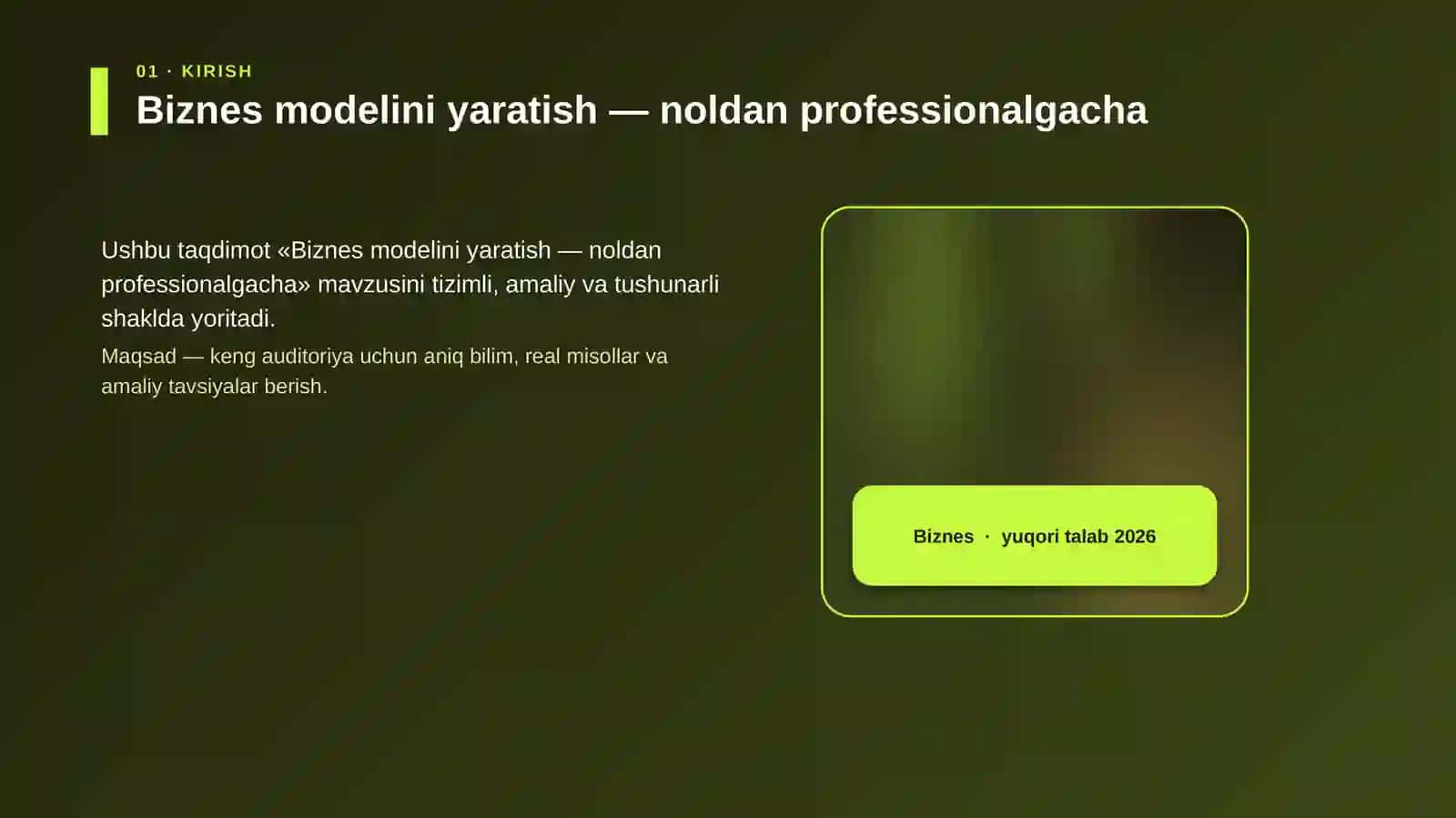 Biznes modelini yaratish — noldan professionalgacha 4