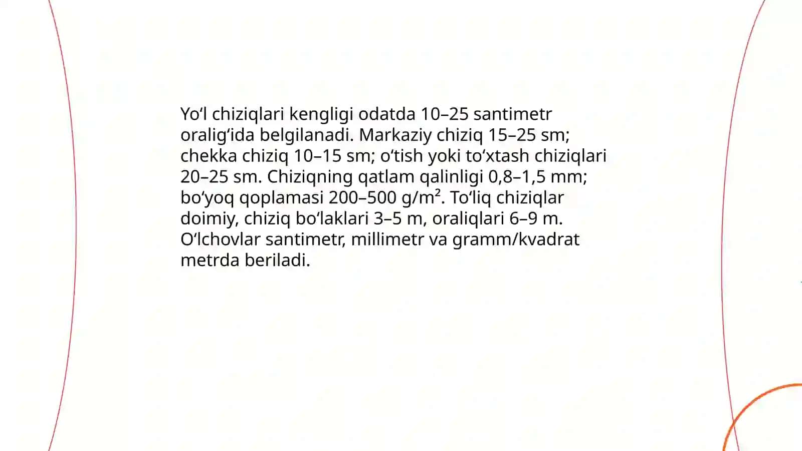 Yo'l chiziqlarini chizish 4