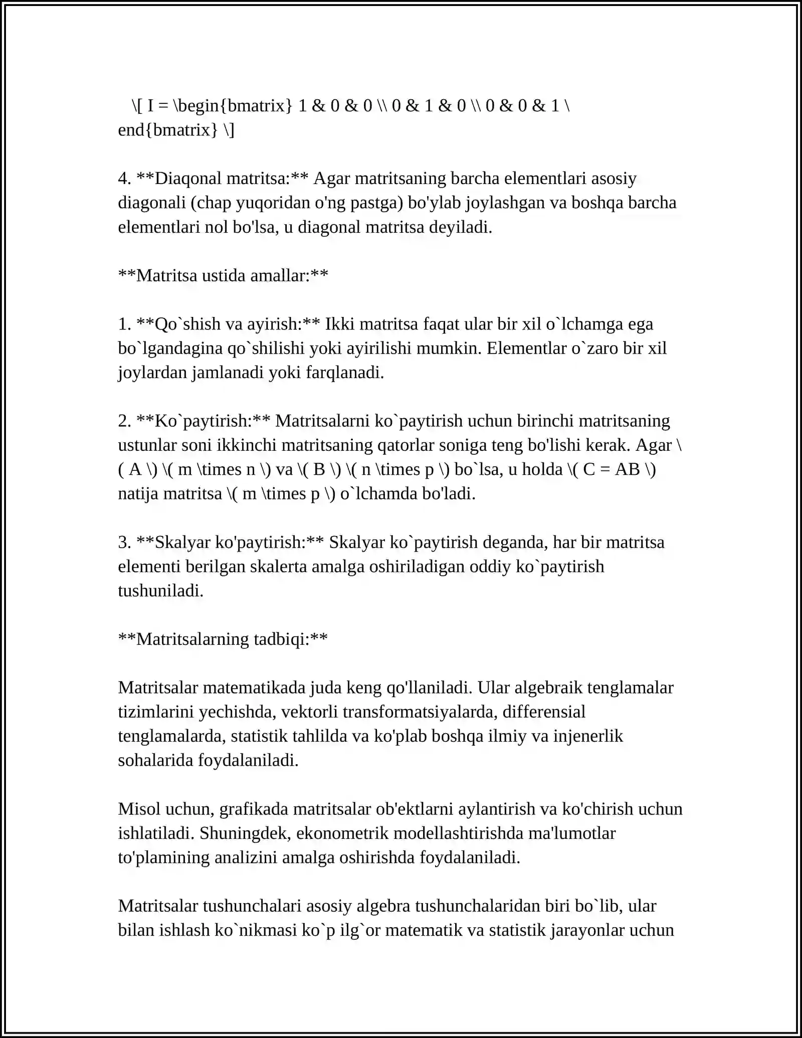 MATRITSALAR HAQIDA 4