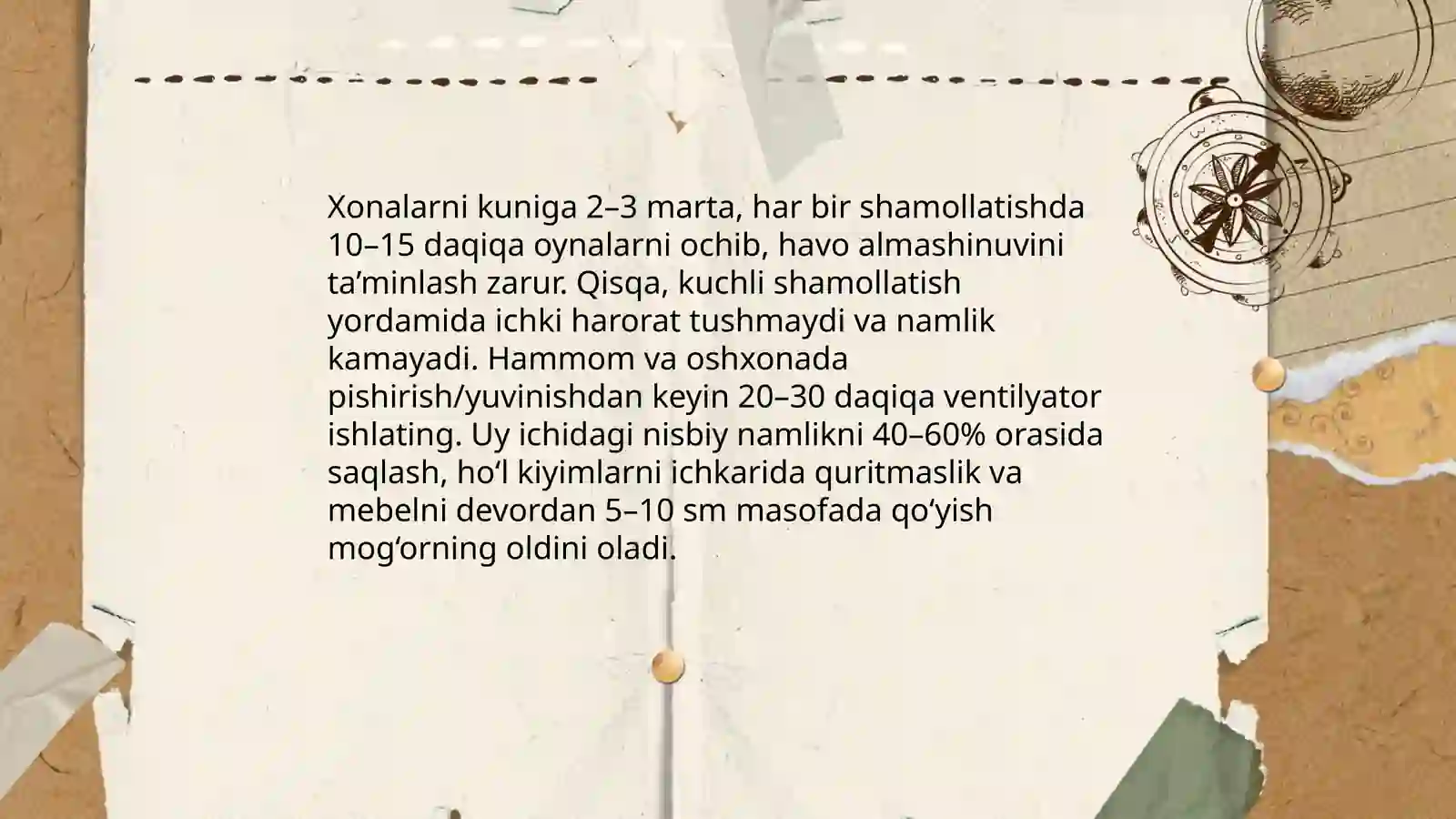 Uyda karozyani oldini olish 4