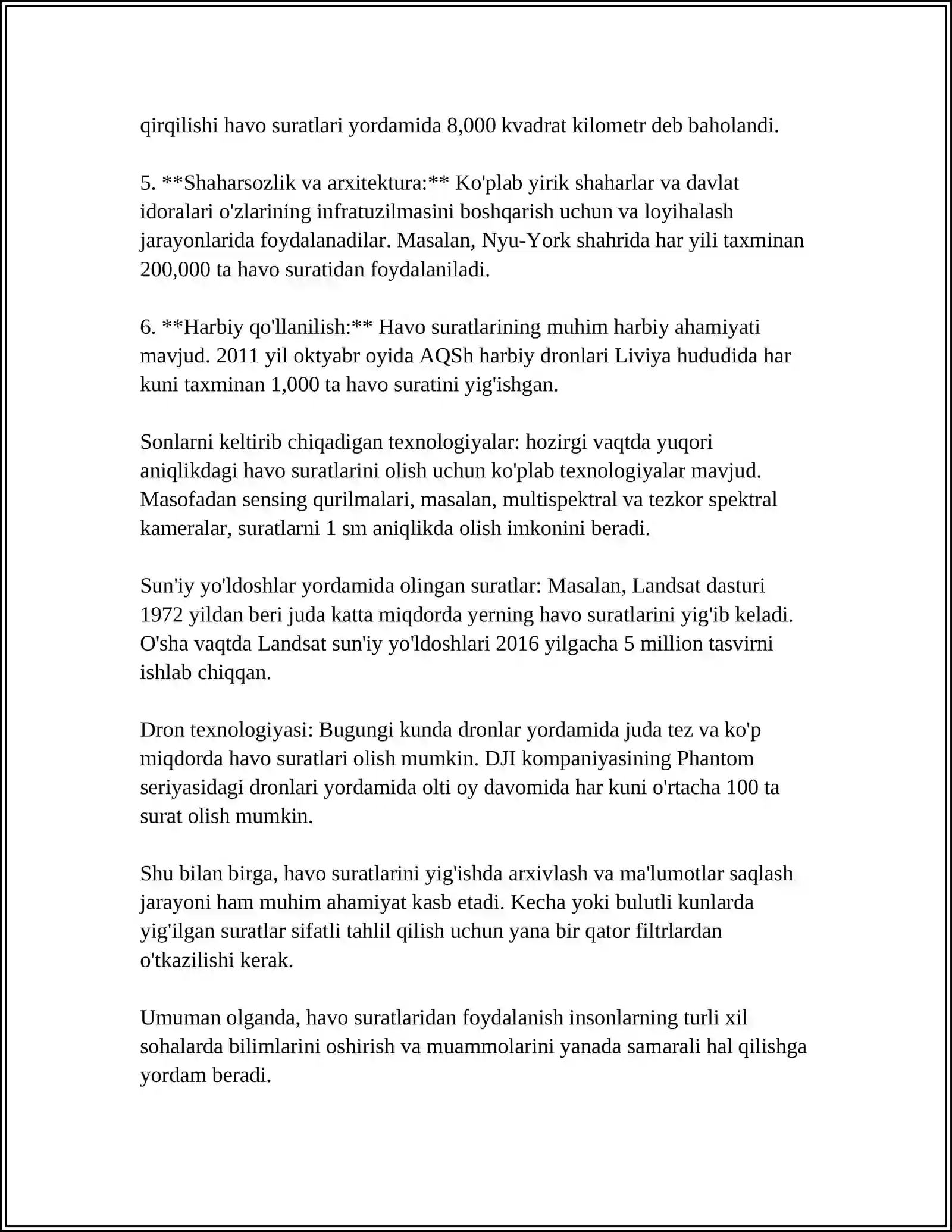 ORTOFOTOPLANLAR TUZISH JARAYONLARI 4