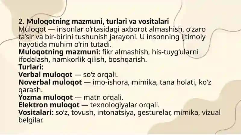 Nutq va muloqotning psixologiya hati. Shaxs psixologiyasi 4