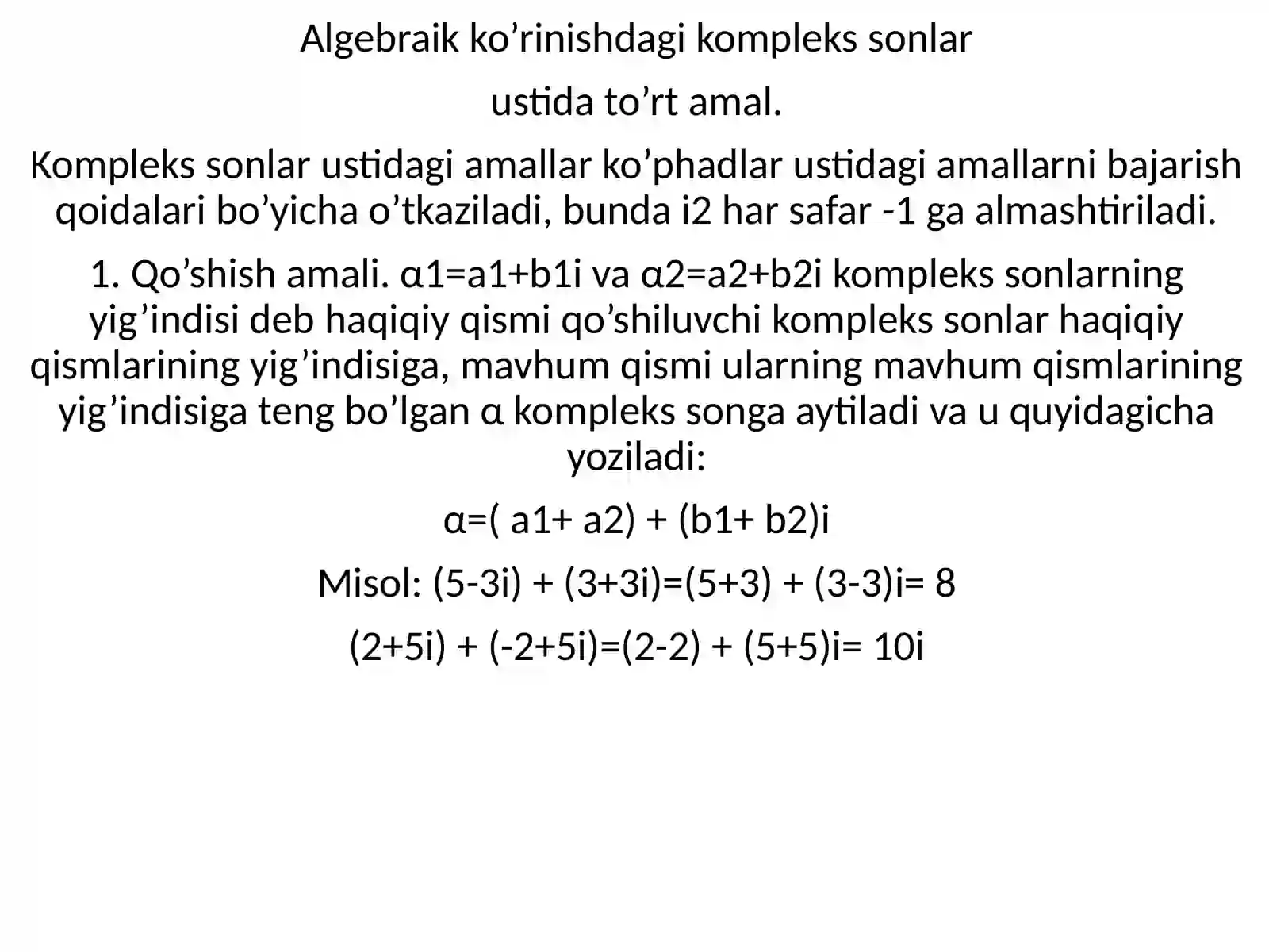 Kompleks sonlar 4