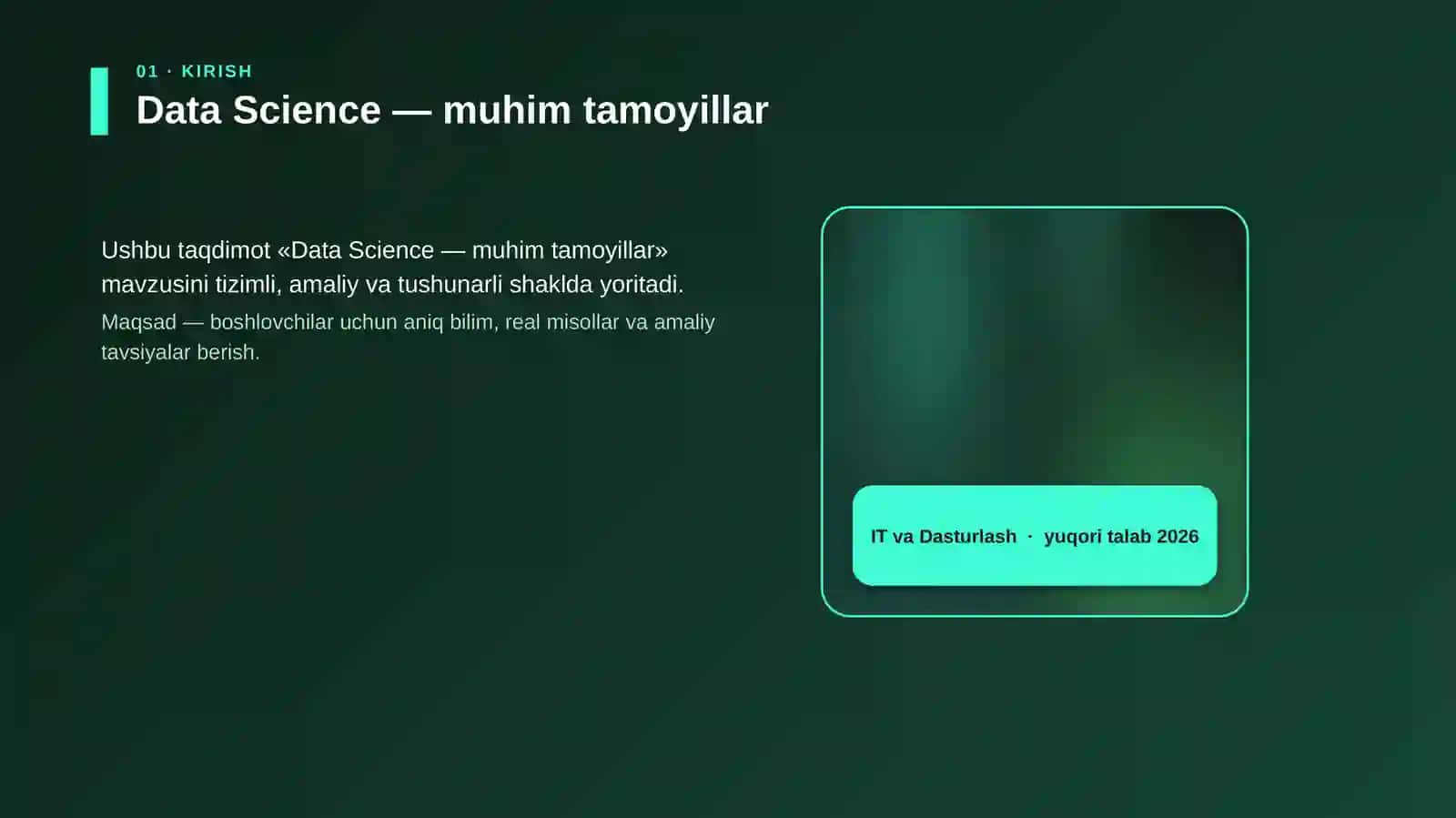 Data Science — muhim tamoyillar 4