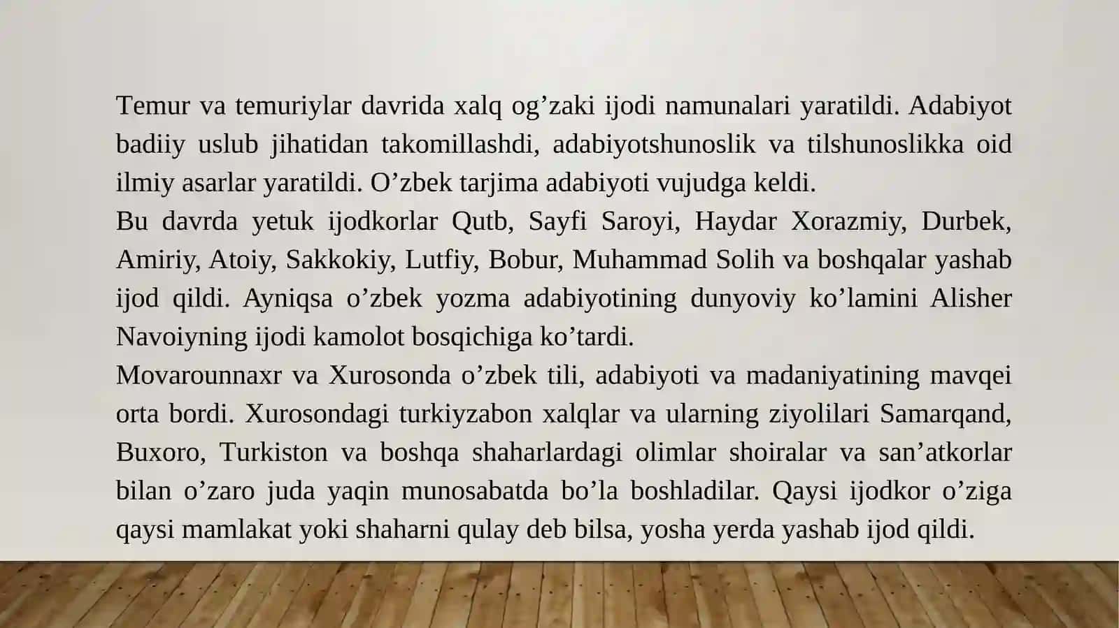 TEMURIYLAR DAVRI MATNSHUNOSLIGI 4
