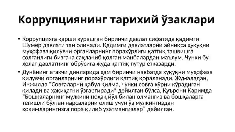 Глобал коррупция ижтимоий маданиятини қирознинг оқибати 4