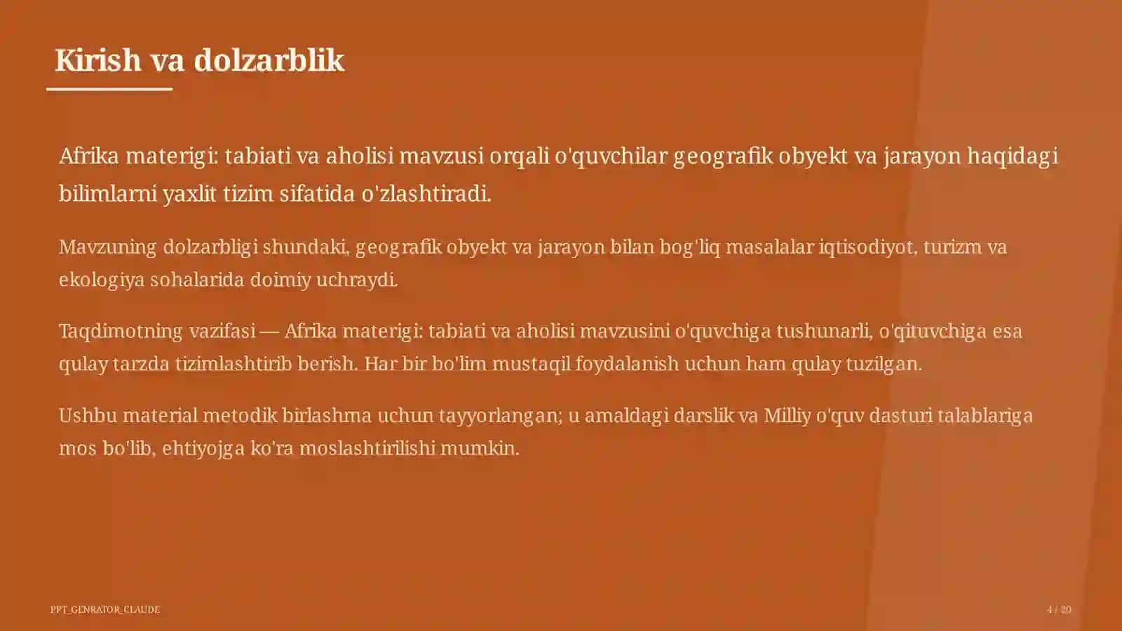 Afrika materigi: tabiati va aholisi (7-sinf) 4
