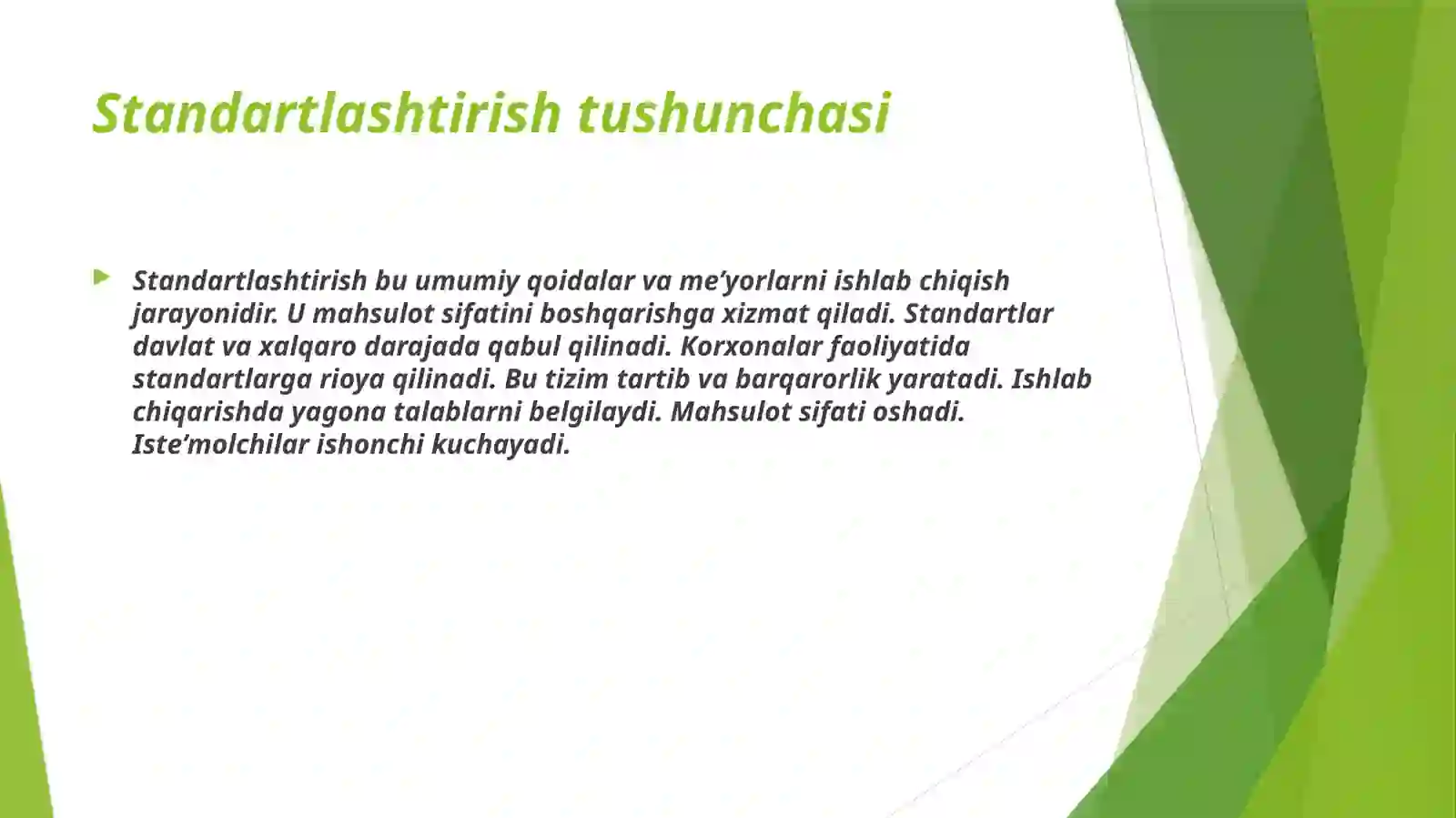 Standartlashtirish usullarini o‘rganish 4