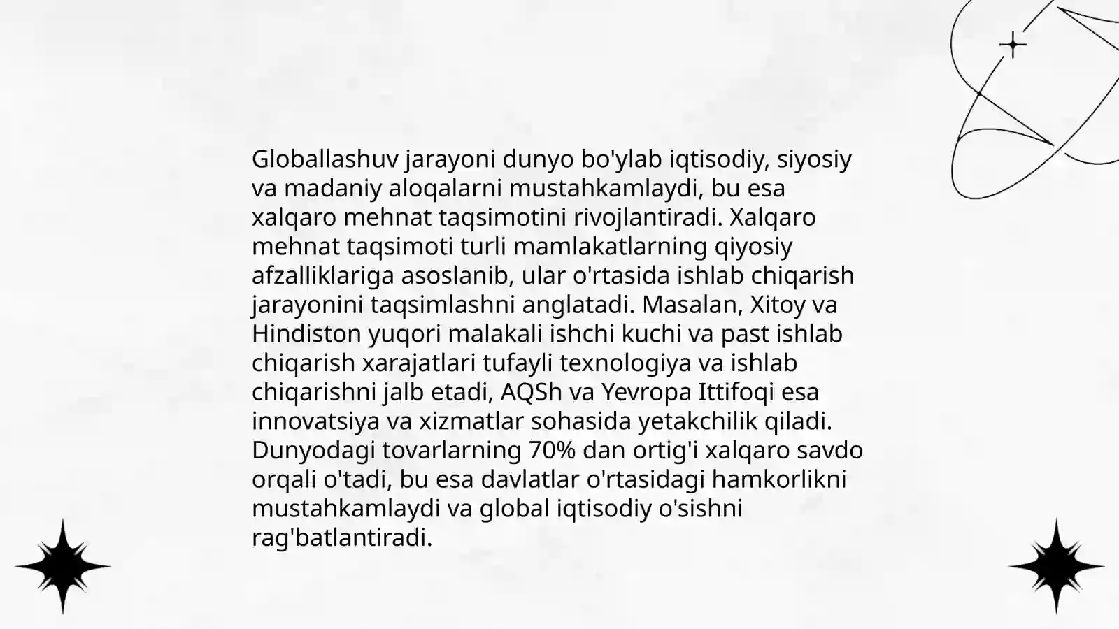 Xalqaro mehnat taqsimotining jahon globallashuvu jarayonida tutgan o'rni 4