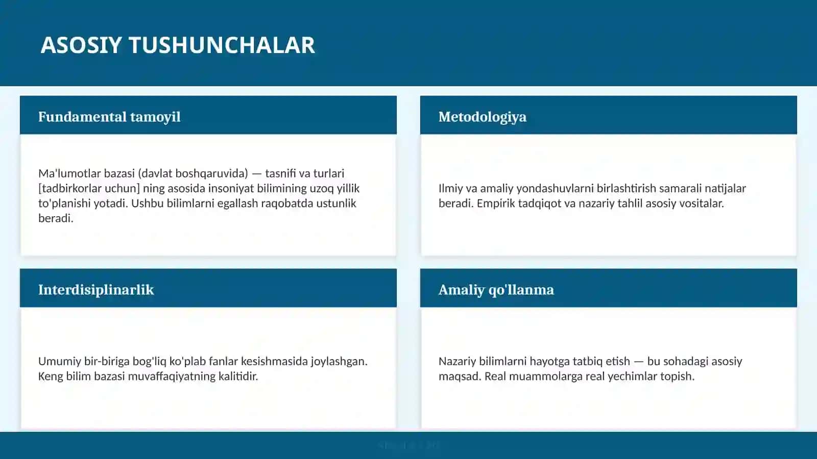 MA'LUMOTLAR BAZASI (DAVLAT BOSHQARUVIDA) — TASNIFI VA TURLARI [TADBIRKORLAR UCHUN] 4