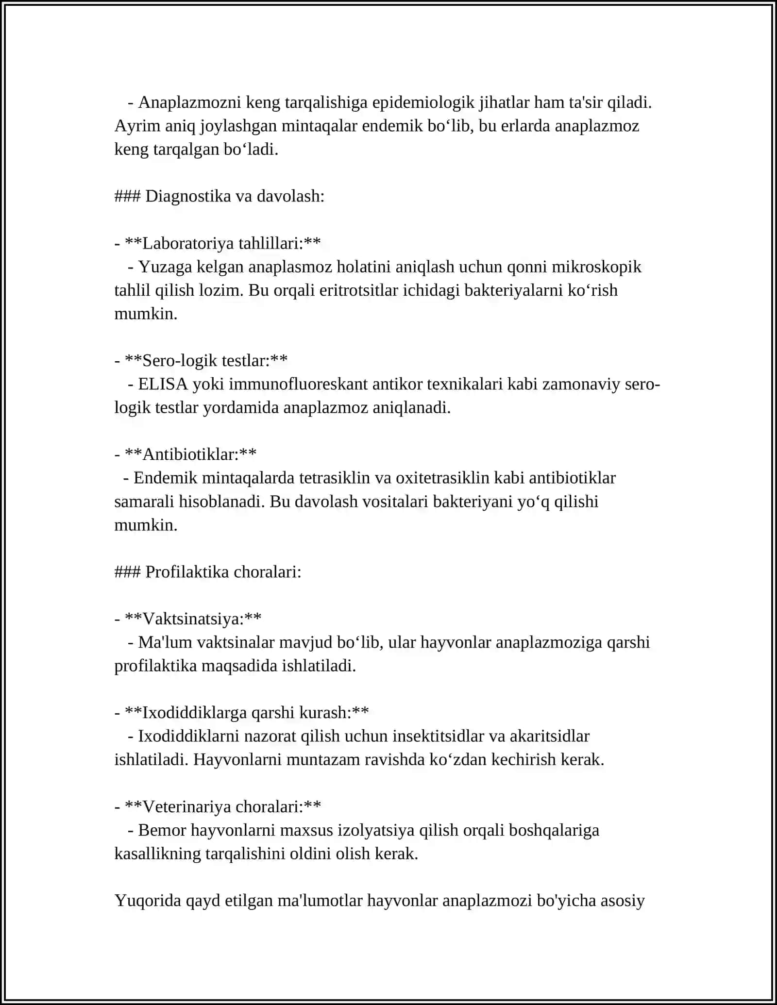 Hayvonlar Anaflazmozi 4