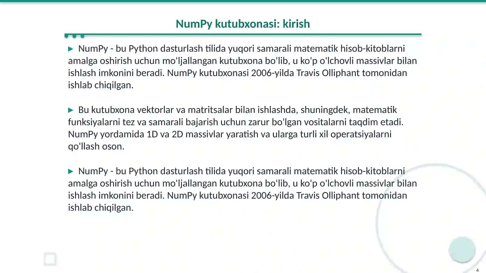 Pythonda LinearAlgebra modulidan foydalanish 4