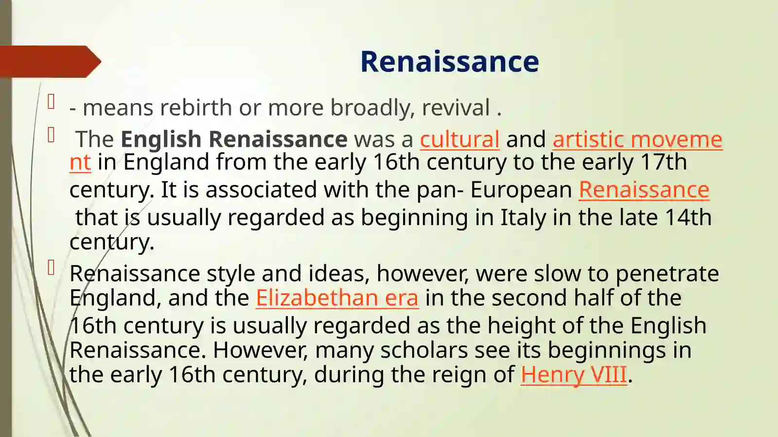 Renaissance in British Literature 4