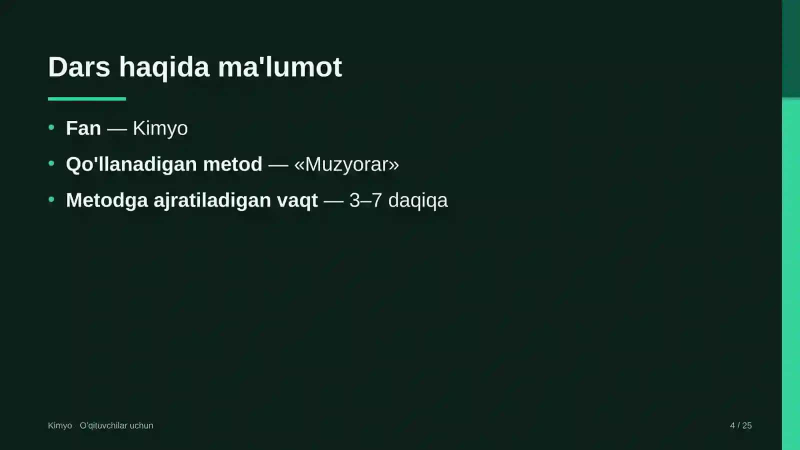kimyo darslarida muzyorar metodidan foydalanish 9874 4